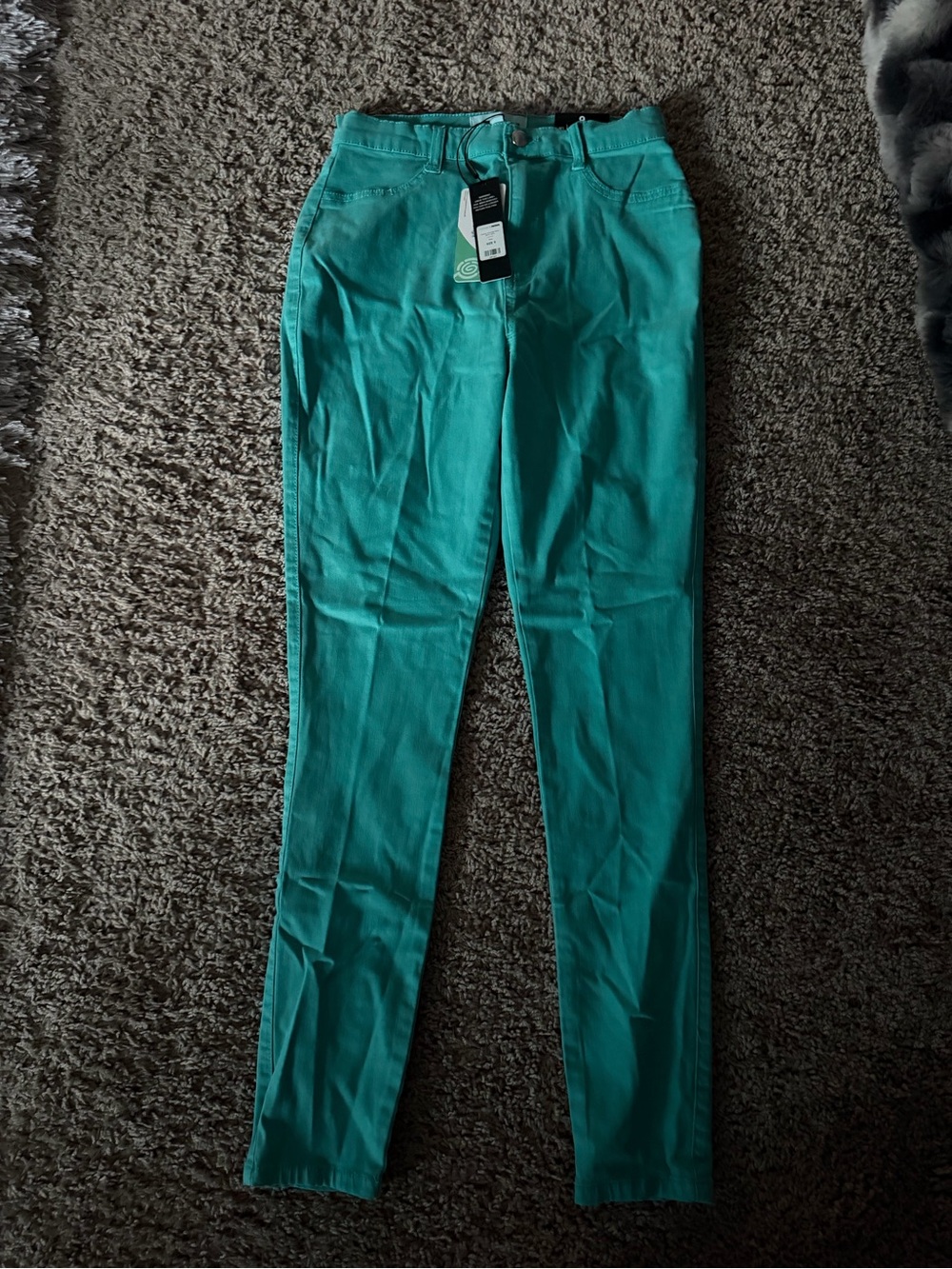 Fashion Nova Teal Skinny Jeans